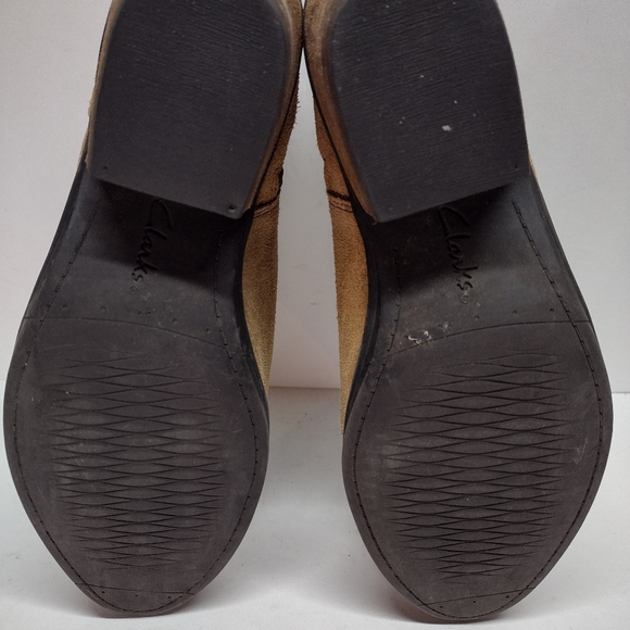 Clarks Collection Ankle Boots Women 8 M Brown Leather Block Heel 3 Strap 20701 - Picture 10 of 11